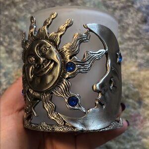 Vintage Y2K Celestial Sun & Moon Candle Holder